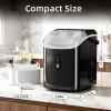 imageAntarctic Star Nugget Ice Maker Countertop 35lbs24H Ice Machine Soft Chewable Sonic Ice SelfCleaning Fast Ice Ready in 8 Minutes Compact Design with Handle Stainless Steel SilverStainless Steel Black