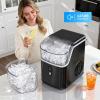 imageAntarctic Star Nugget Ice Maker Countertop 35lbs24H Soft Chewable Ice SelfCleaning Fast Making in 8 Mins Portable Ice Machine with Handle Ice Basket amp Scoop Stainless Steel BlackBlack