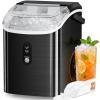 imageAntarctic Star Nugget Ice Maker Countertop 35lbs24H Ice Machine Soft Chewable Sonic Ice SelfCleaning Fast Ice Ready in 8 Minutes Compact Design with Handle Stainless Steel SilverStainless Steel Black