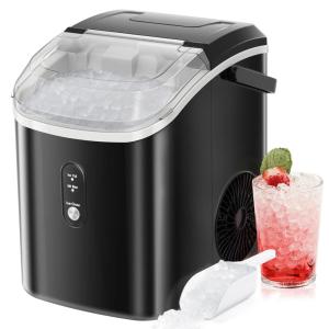 imageAntarctic Star Ice Maker Machine CountertopPortable Automatic 9 Ice Cubes Ready in 8 MinutesMakes 26 lbs of Ice per 24 HoursSelfCleanSeeThrough Lid for HomeBarParty Black