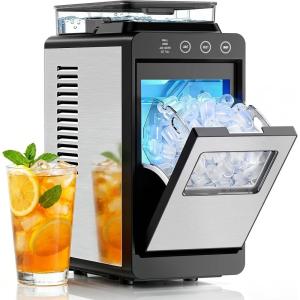 imageAntarctic Star Ice Maker Portable Ice Machine with SelfCleaning Function 8 Cubes in 6 Mins Fast Countertop Ice Making Compact Ice Maker for Home Kitchen RV Travel Matte BlackSteel