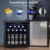 imageAntarctic Star 12 Bottle 48 Can Beverage Refrigerator Cooler  Mini Fridge Glass Door for Beer Soda Drinks or WineFreestanding Beverage Fridge for Home and Bar with Adjustable Shelving 13 Cu Ft