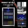 imageAntarctic Star 145 Can Wine CoolerCabinet Beverage Refrigerator Freestanding Small Wine Cellar for Soda Beer Counter Top Bar Fridge Quiet Operation Compressor Digital Door Black Glass 44CuFt