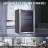 imageAntarctic Star 145 Can Wine CoolerCabinet Beverage Refrigerator Freestanding Small Wine Cellar for Soda Beer Counter Top Bar Fridge Quiet Operation Compressor Digital Door Black Glass 44CuFt
