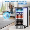 imageAntarctic Star 15 Inch Outdoor Beverage Refrigerator 135 Can Stainless Steel Mini Fridge Undercounter Builtin or Freestanding Fast Cooling Low Noise Wine Cooler for Home Patio 3250F