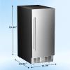 imageAntarctic Star 15 Inch Outdoor Beverage Refrigerator 135 Can Stainless Steel Mini Fridge Undercounter Builtin or Freestanding Fast Cooling Low Noise Wine Cooler for Home Patio 3250F