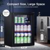 imageAntarctic Star 17 cuftBeverage Refrigerator Small Mini Fridge 68 Canwith Glass Door Freestanding Small Fridge with Electronic Temperature Control for Home Barblack