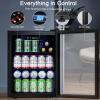 imageAntarctic Star 17 cuftBeverage Refrigerator Small Mini Fridge 68 Canwith Glass Door Freestanding Small Fridge with Electronic Temperature Control for Home Barblack