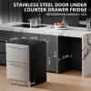 imageAntarctic Star 24 Inch Outdoor Beverage Refrigerator Double Drawer Stainless Steel Mini Fridge 145 Cans Builtin or Freestanding Undercounter Wine Cooler for Home amp Patio 3250F Silver