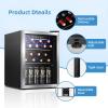 imageAntarctic Star 26 Cu Ft Mini Fridge with Freezer Compact Refrigerator with Temperature Control Reversible Door LED Light Energy Efficient for HomeOfficeBarBedroomSliver