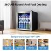 imageAntarctic Star 26 Cu Ft Mini Fridge with Freezer Compact Refrigerator with Temperature Control Reversible Door LED Light Energy Efficient for HomeOfficeBarBedroomSliver