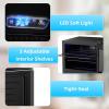 imageAntarctic Star 26 Cu Ft Mini Fridge with Freezer Compact Refrigerator with Temperature Control Reversible Door LED Light Energy Efficient for HomeOfficeBarBedroomBlack