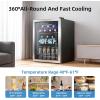 imageAntarctic Star 26 Cu Ft Mini Fridge with Freezer Compact Refrigerator with Temperature Control Reversible Door LED Light Energy Efficient for HomeOfficeBarBedroomSliver