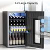 imageAntarctic Star 26 Cu Ft Mini Fridge with Freezer Compact Refrigerator with Temperature Control Reversible Door LED Light Energy Efficient for HomeOfficeBarBedroomBlack