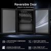 imageAntarctic Star 26 Cu Ft Mini Fridge with Freezer Compact Refrigerator with Temperature Control Reversible Door LED Light Energy Efficient for HomeOfficeBarBedroomBlack