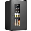 imageAntarctic Star 26 Cu Ft Mini Fridge with Freezer Compact Refrigerator with Temperature Control Reversible Door LED Light Energy Efficient for HomeOfficeBarBedroomBlack