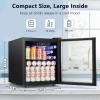 imageAntarctic Star 26 Cu Ft Mini Fridge with Freezer Compact Refrigerator with Temperature Control Reversible Door LED Light Energy Efficient for HomeOfficeBarBedroomBlack