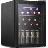 imageAntarctic Star 26 Cu Ft Mini Fridge with Freezer Compact Refrigerator with Temperature Control Reversible Door LED Light Energy Efficient for HomeOfficeBarBedroomBlack