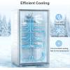 imageAntarctic Star 26 Cu Ft Mini Fridge with Freezer Compact Refrigerator with Temperature Control Reversible Door LED Light Energy Efficient for HomeOfficeBarBedroomBlack