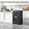 imageAntarctic Star 26 Cu Ft Mini Fridge with Freezer Compact Refrigerator with Temperature Control Reversible Door LED Light Energy Efficient for HomeOfficeBarBedroomBlack