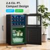 imageAntarctic Star 26 Cu Ft Mini Fridge with Freezer Compact Refrigerator with Temperature Control Reversible Door LED Light Energy Efficient for HomeOfficeBarBedroomBlack