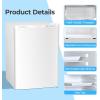 imageAntarctic Star 32 CuFt Mini Fridge with Freezer Small Refrigerators with Adjustable Thermostat Low Noise Energy Saving Compact Refrigerators for College Dorm Office Apartment Stainless SteelWHITE