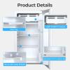imageAntarctic Star 32 CuFt Mini Fridge with Freezer Small Refrigerators with Adjustable Thermostat Low Noise Energy Saving Compact Refrigerators for College Dorm Office Apartment Stainless SteelWHITE