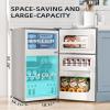 imageAntarctic Star 32 CuFtMini Refrigerator with FreezerDouble Door Mini FridgeCompact RefrigeratorAdjustable ThermostatMini Refrigerator for BedrooOfficeDormKitchenGRAYGRAY