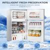 imageAntarctic Star 32 CuFtMini Refrigerator with FreezerDouble Door Mini FridgeCompact RefrigeratorAdjustable ThermostatMini Refrigerator for BedrooOfficeDormKitchenGRAYGRAY