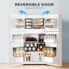 imageAntarctic Star 32 CuFtMini Refrigerator with FreezerDouble Door Mini FridgeCompact RefrigeratorAdjustable ThermostatMini Refrigerator for BedrooOfficeDormKitchenGRAYWHITE