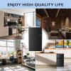 imageAntarctic Star 32 CuFtMini Refrigerator with FreezerDouble Door Mini FridgeCompact RefrigeratorAdjustable ThermostatMini Refrigerator for BedrooOfficeDormKitchenGRAYBLACK