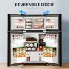 imageAntarctic Star 32 CuFtMini Refrigerator with FreezerDouble Door Mini FridgeCompact RefrigeratorAdjustable ThermostatMini Refrigerator for BedrooOfficeDormKitchenGRAYBLACK
