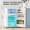imageAntarctic Star 32 CuFtMini Refrigerator with FreezerDouble Door Mini FridgeCompact RefrigeratorAdjustable ThermostatMini Refrigerator for BedrooOfficeDormKitchenGRAYWHITE