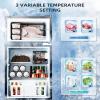 imageAntarctic Star 32 CuFtMini Refrigerator with FreezerDouble Door Mini FridgeCompact RefrigeratorAdjustable ThermostatMini Refrigerator for BedrooOfficeDormKitchenGRAYBLACK