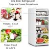 imageAntarctic Star 45 CuFt Compact Refrigerator with FreezerMini Fridge Single Door with Adjustable ThermostatRemovable Glass Shelves for ApartmentDormOfficeBLACKWHITE