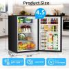 imageAntarctic Star 45 CuFt Compact Refrigerator with FreezerMini Fridge Single Door with Adjustable ThermostatRemovable Glass Shelves for ApartmentDormOfficeBLACKBLACK