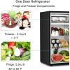 imageAntarctic Star 45 CuFt Compact Refrigerator with FreezerMini Fridge Single Door with Adjustable ThermostatRemovable Glass Shelves for ApartmentDormOfficeBLACKSILVER