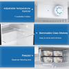 imageAntarctic Star 45 CuFt Compact Refrigerator with FreezerMini Fridge Single Door with Adjustable ThermostatRemovable Glass Shelves for ApartmentDormOfficeBLACKSILVER