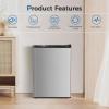 imageAntarctic Star 45 CuFt Compact Refrigerator with FreezerMini Fridge Single Door with Adjustable ThermostatRemovable Glass Shelves for ApartmentDormOfficeBLACKSILVER