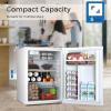 imageAntarctic Star 45 CuFt Compact Refrigerator with FreezerMini Fridge Single Door with Adjustable ThermostatRemovable Glass Shelves for ApartmentDormOfficeBLACKWHITE