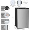 imageAntarctic Star 45 CuFt Compact Refrigerator with FreezerMini Fridge Single Door with Adjustable ThermostatRemovable Glass Shelves for ApartmentDormOfficeBLACKSILVER