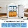 imageAntarctic Star 4L6 Can Portable Mini FridgePersonal Compact RefrigeratorSmall Cooler for FoodDrinks or Skin Care ACDC for Bedroom Car Office amp Dorm BlackWhite