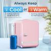 imageAntarctic Star 4L6 Cans Compact RefrigeratorPortable Mini Fridge Skin CareCooler and Warmer for BedroomCarOffice amp Dorm Small Cooler for CosmeticsBeverageFoodPINKPink