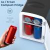 imageAntarctic Star 4L6 Cans Compact RefrigeratorPortable Mini Fridge Skin CareCooler and Warmer for BedroomCarOffice amp Dorm Small Cooler for CosmeticsBeverageFoodPINKBlack