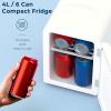 imageAntarctic Star 4L6 Cans Compact RefrigeratorPortable Mini Fridge Skin CareCooler and Warmer for BedroomCarOffice amp Dorm Small Cooler for CosmeticsBeverageFoodPINKWhite