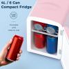 imageAntarctic Star 4L6 Cans Compact RefrigeratorPortable Mini Fridge Skin CareCooler and Warmer for BedroomCarOffice amp Dorm Small Cooler for CosmeticsBeverageFoodPINKPink