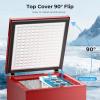 imageAntarctic Star Chest Freezer 100 Cubic Feet Compact Freezer with 3 Removable Baskets Free Standing Top Open Door Deep Freezer 7Level Adjustable Temperature WhiteRed