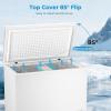 imageAntarctic Star Chest Freezer 100 Cubic Feet Compact Freezer with 3 Removable Baskets Free Standing Top Open Door Deep Freezer 7Level Adjustable Temperature WhiteWhite