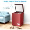 imageAntarctic Star Chest Freezer 100 Cubic Feet Compact Freezer with 3 Removable Baskets Free Standing Top Open Door Deep Freezer 7Level Adjustable Temperature WhiteRed