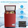 imageAntarctic Star Chest Freezer 100 Cubic Feet Compact Freezer with 3 Removable Baskets Free Standing Top Open Door Deep Freezer 7Level Adjustable Temperature WhiteRed